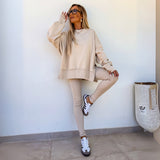 YACHI™ - Relaxed Long Sleeve Sweatshirt and Jogger Set