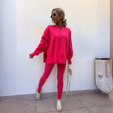 YACHI™ - Relaxed Long Sleeve Sweatshirt and Jogger Set