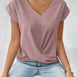 Meika - Timeless V-Neck Top with Classic Twist Detail