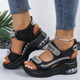 Audrina - Crystal-Embellished Orthopedic Platform Sandals