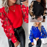 Elise - Chic Mesh Sleeve Glam Top