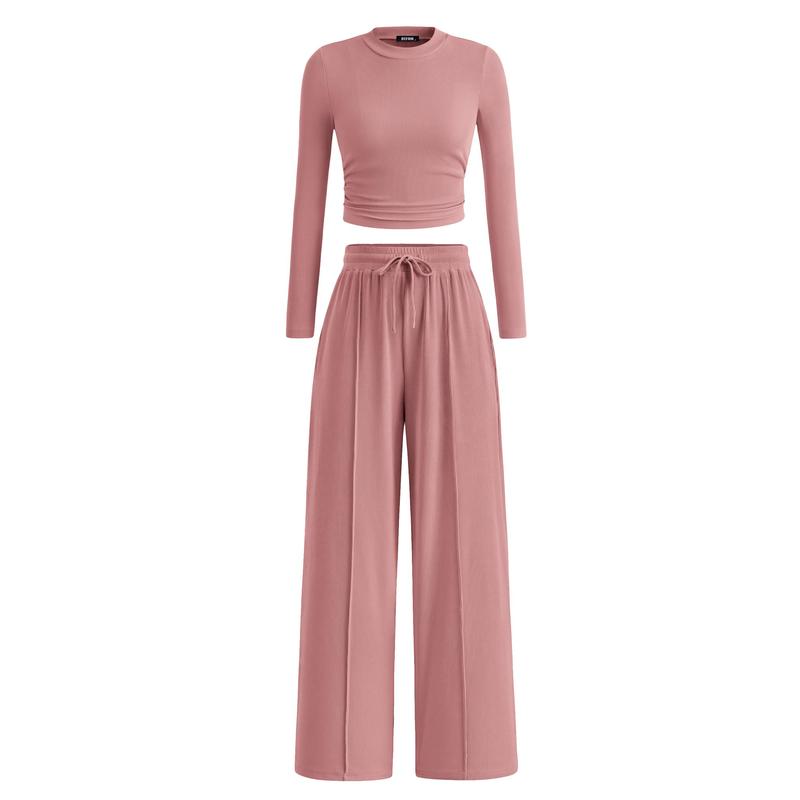 MIRELAT - Ribbed Knit Long Sleeve Cropped Top