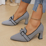 Leontine – Houndstooth Patterned Heeled Pumps