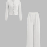 FLORLIET - Ribbed Crop Top with Elastic Detail