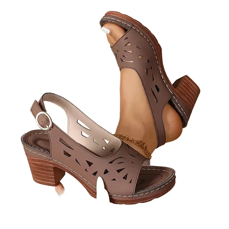 Alina – Block Heel Sandals with Ankle Strap
