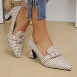 Leontine – Houndstooth Patterned Heeled Pumps
