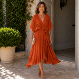 Monica - Chic V-Neck Midi Dress