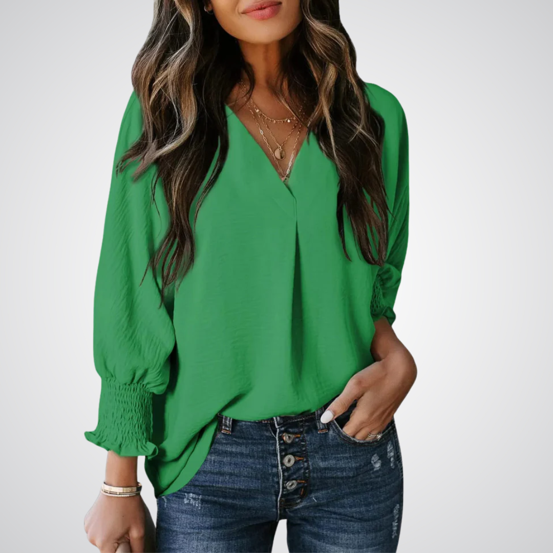 Leila - Timeless V-Neck Tunic Top
