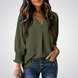 Leila - Timeless V-Neck Tunic Top