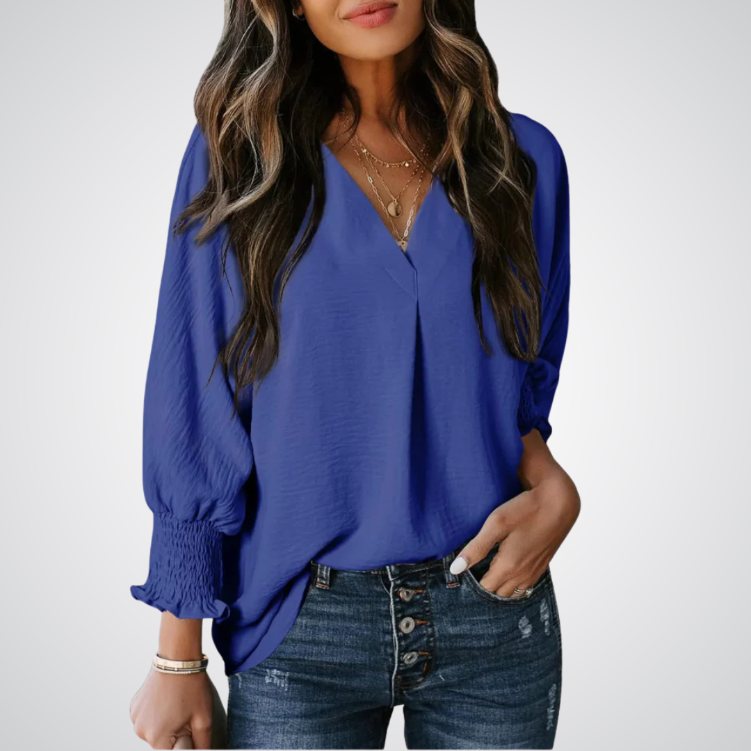 Leila - Timeless V-Neck Tunic Top