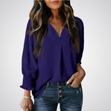Leila - Timeless V-Neck Tunic Top