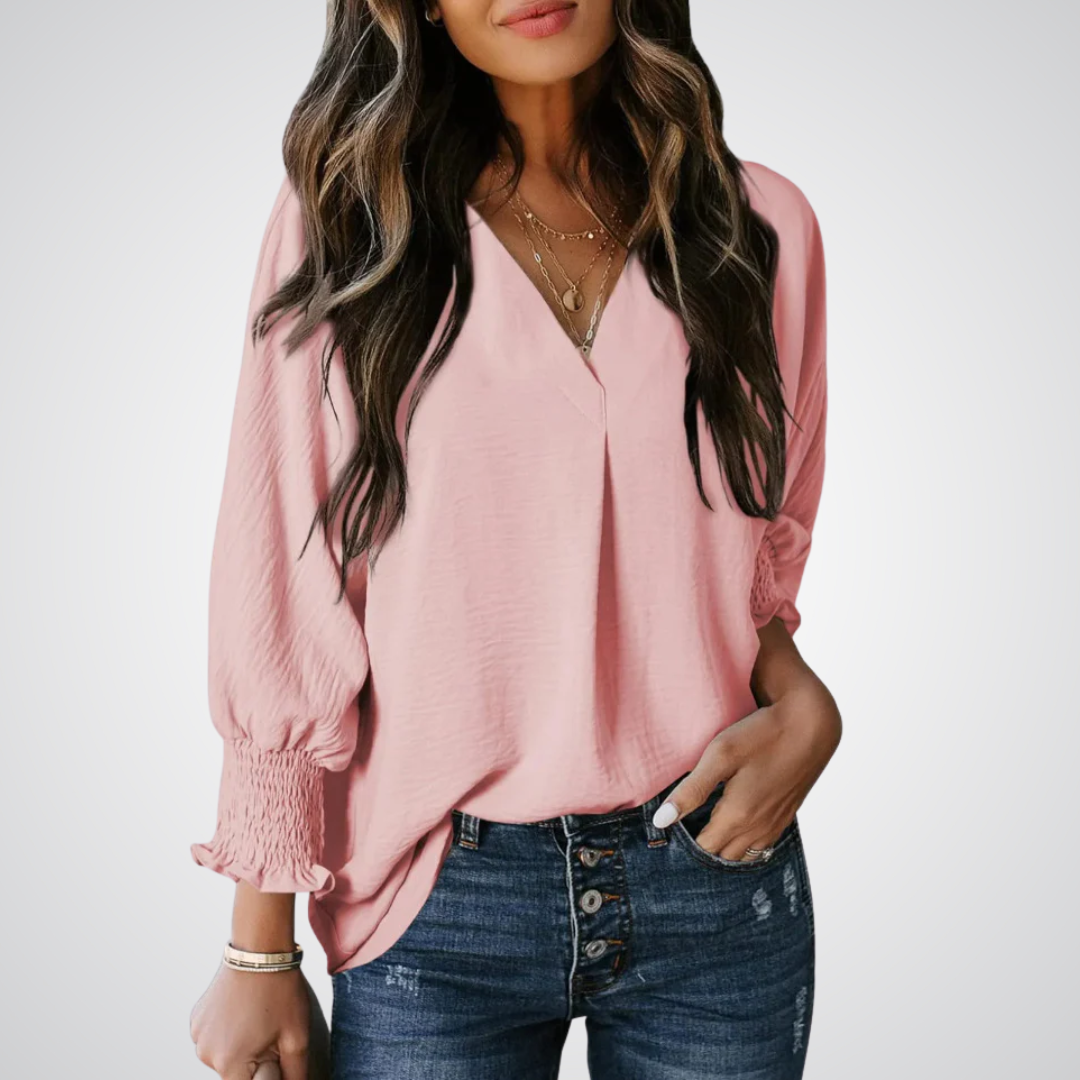 Leila - Timeless V-Neck Tunic Top