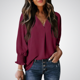 Leila - Timeless V-Neck Tunic Top