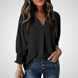 Leila - Timeless V-Neck Tunic Top