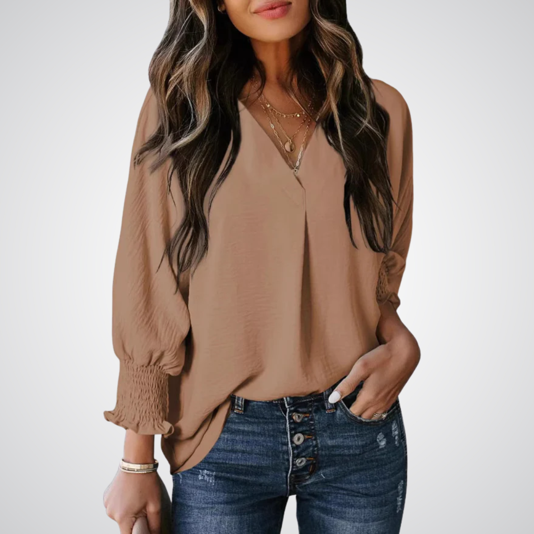 Leila - Timeless V-Neck Tunic Top