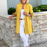 CÉLINA™ - Elegant Long Shirt Jacket