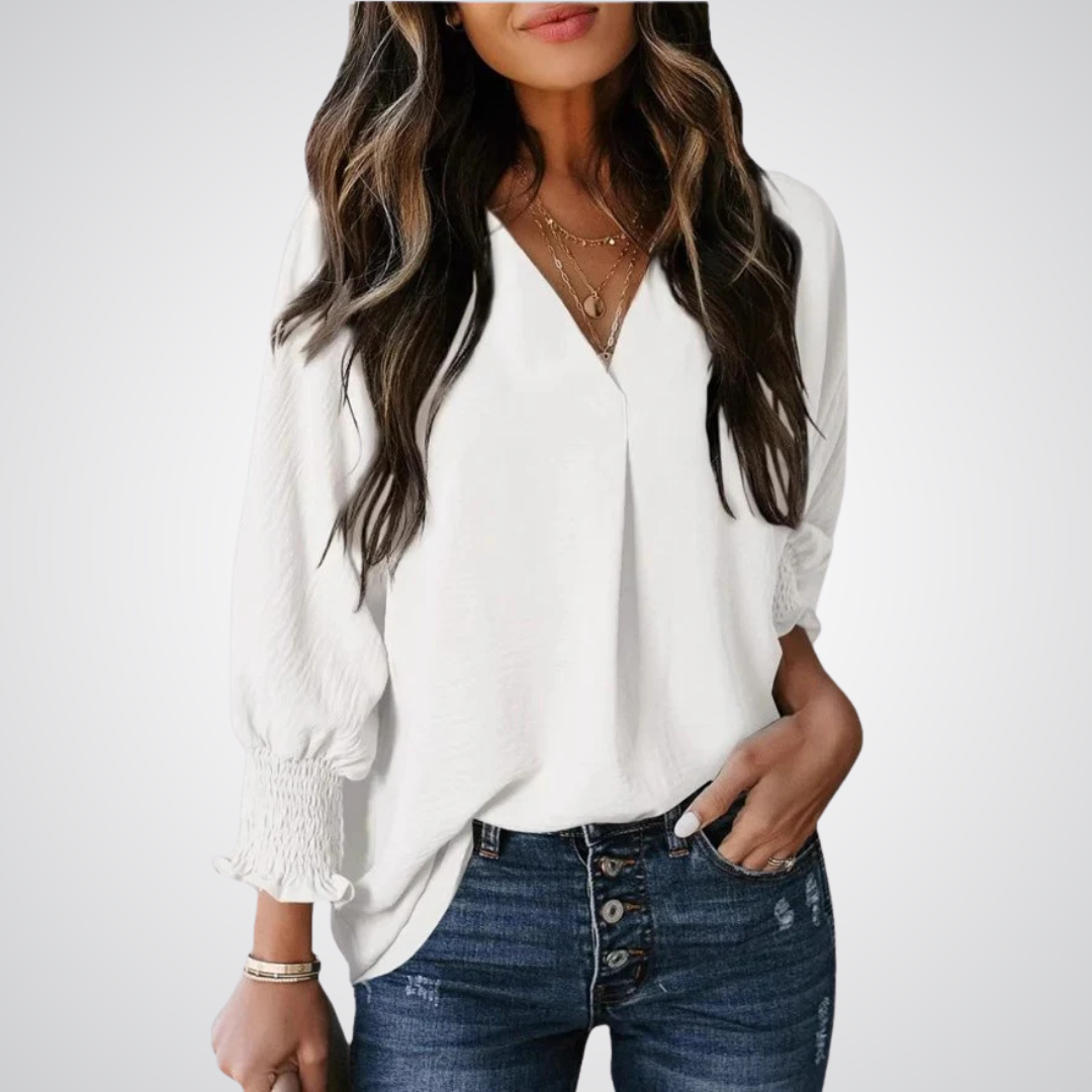 Leila - Timeless V-Neck Tunic Top