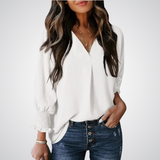 Leila - Timeless V-Neck Tunic Top