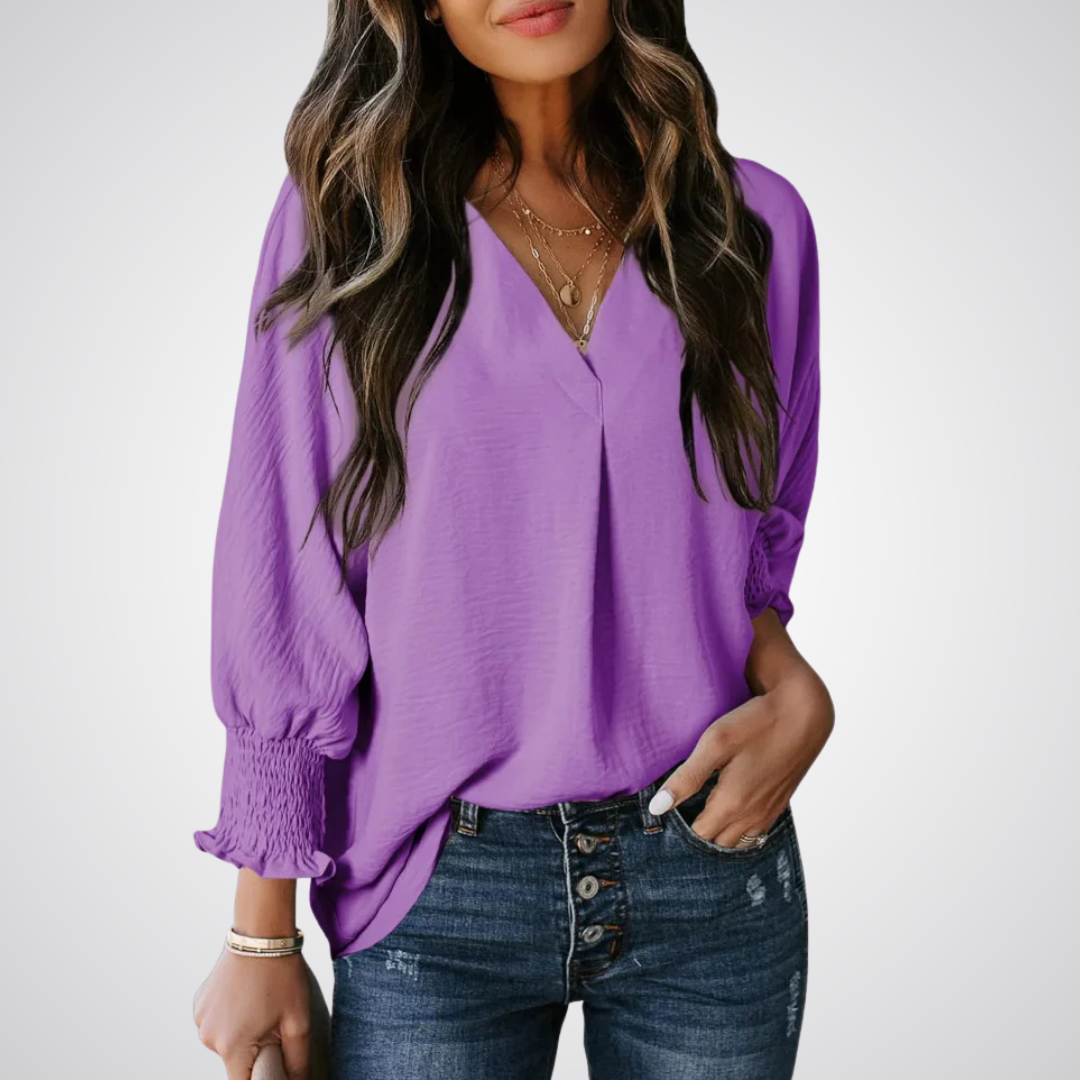 Leila - Timeless V-Neck Tunic Top
