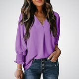 Leila - Timeless V-Neck Tunic Top