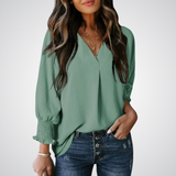 Leila - Timeless V-Neck Tunic Top