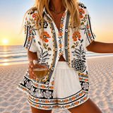 Frankie - Tropical Print Scarf Short Set