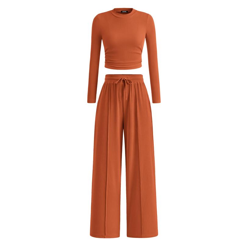 MIRELAT - Ribbed Knit Long Sleeve Cropped Top