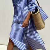Sophia | Classic Striped Shirt Dress for Effortless Elegance