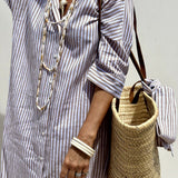 Sophia | Classic Striped Shirt Dress for Effortless Elegance