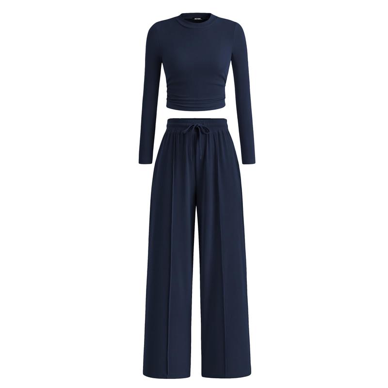 MIRELAT - Ribbed Knit Long Sleeve Cropped Top