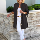 CÉLINA™ - Elegant Long Shirt Jacket