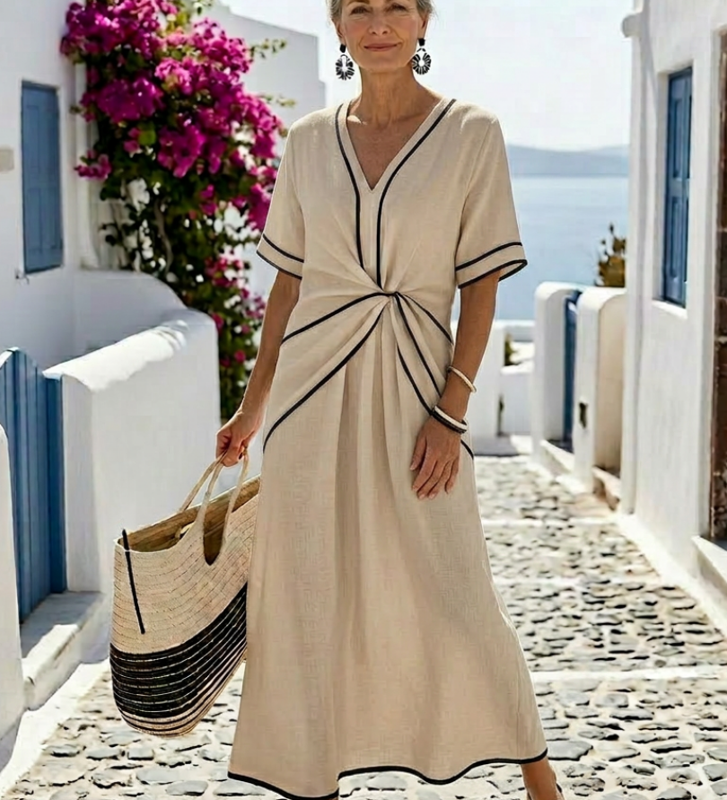 Linnea - Gathered Waist Midi Dress