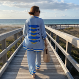 Eleanor - Coordinated Button-Up Shirt and Pants Ensemble