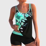 Floral Two-Piece Swimsuit in Silver Beach Design