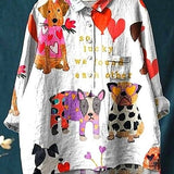 Ivy - Blouse with Hearts and Animal Print