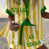 Holly - Yellow Striped Short Set