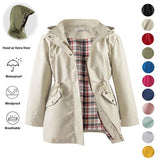 DENAT - Sleek Lightweight Hooded Trench Coat