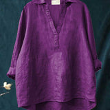 Amber - Blouse with Grey and Pink Print