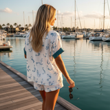 Esther - Coordinated Button-Up Shirt and Shorts Ensemble