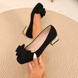 Gloria | Bow-Embellished Block Heel Pumps