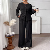 FREDA™ - Chic Plus-Size Knit Two-Piece Ensemble