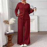 FREDA™ - Chic Plus-Size Knit Two-Piece Ensemble