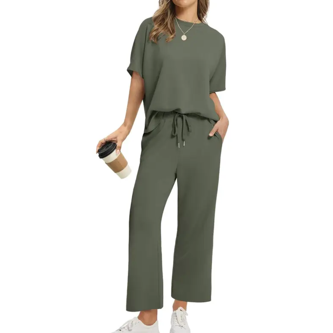 TATUM™ – Cozy Wide Leg Lounge Set with Relaxed Fit