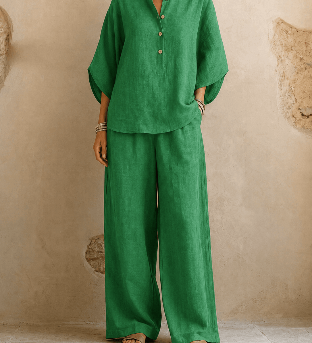 Maribel | Wide-Leg Pants with Batwing Sleeves