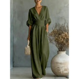 Elowen™ | Chic Draped Wide-Leg Jumpsuit
