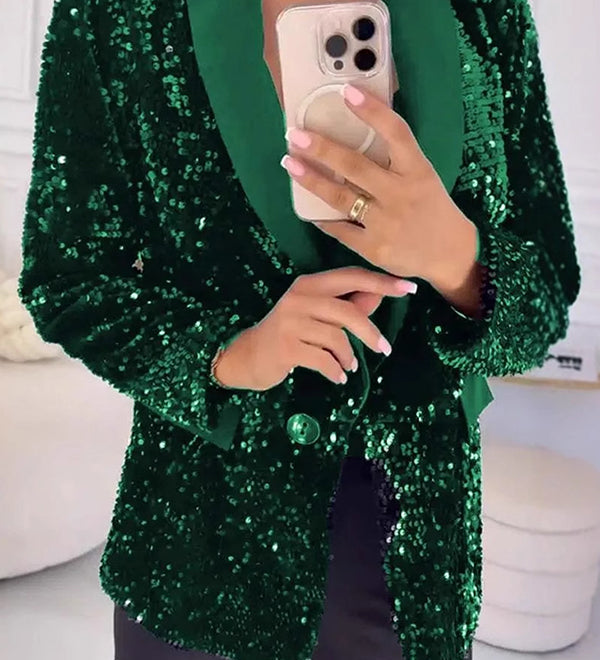LUXARA™ - Sparkling Sequin Blazer
