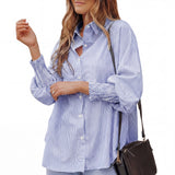 Sarah - Contemporary Striped Button-Up Shirt