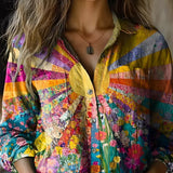 Amora - Sunrise Floral Patchwork Top