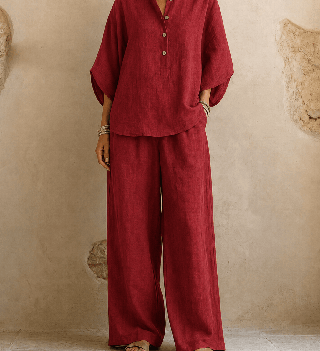 Maribel | Wide-Leg Pants with Batwing Sleeves