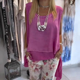 MIREYA™ - Asymmetrical Top with Floral Pants Ensemble